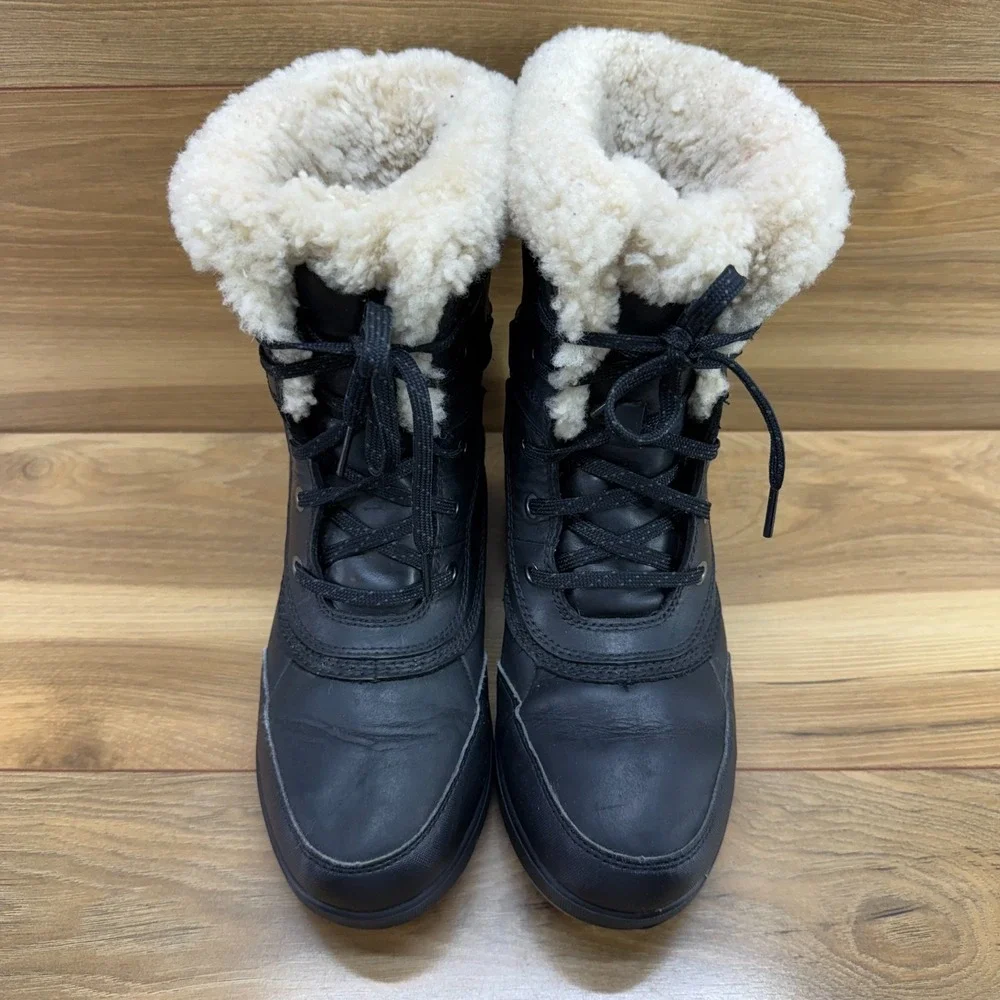 Sorel Tivoli IV Parc Waterproof Winter Boots Womens 8 Black Sherpa Waterproof